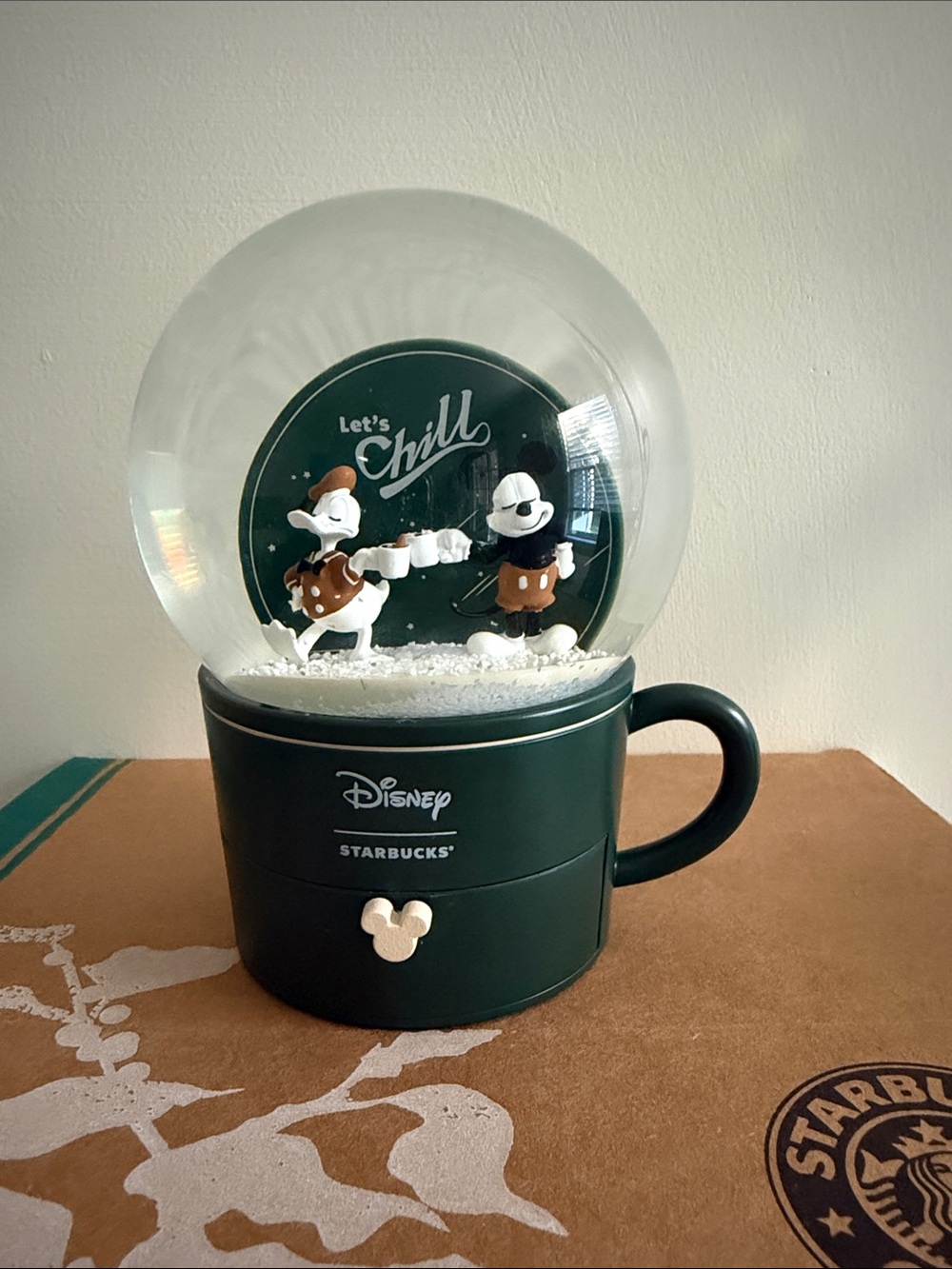 Disney x Starbucks 'Let's Chill' Green Mickey & Friends Snow Globe Mug
